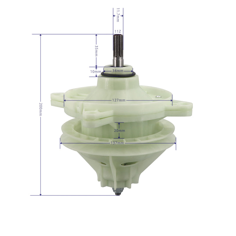 Gearbox Mesin Cuci 11Z Tinggi Poros 3,5cm