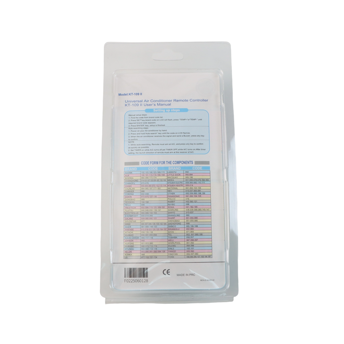 Air Conditioner Universal Remote Control KT-109ii