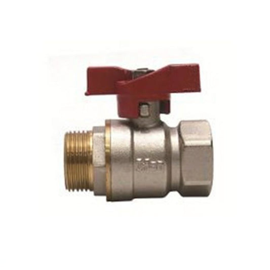 Male Thread Butterfly Handle Brass Ball Valve DN20 5