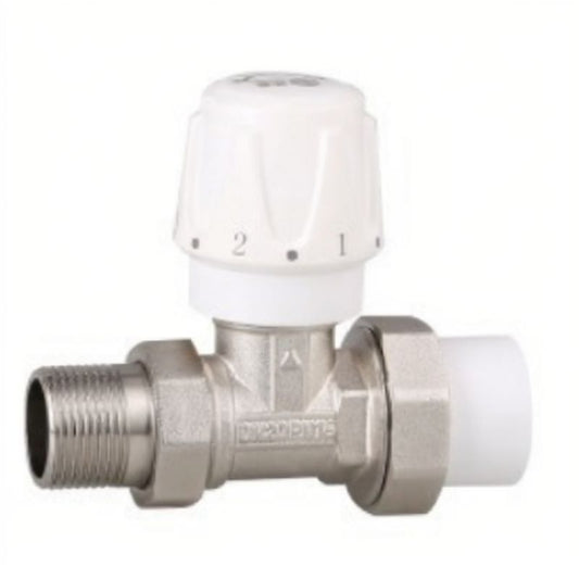 Copper Nickel Plated PPR Straight Manual Temperature Control Valve DN20 20*1/2'