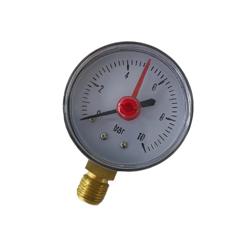 Boiler pressure gauge with numerical values 1/2 inch