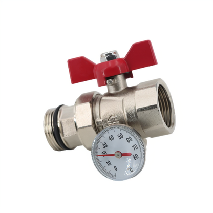 Ball Valve with Thermometer DN25 Main Pipe