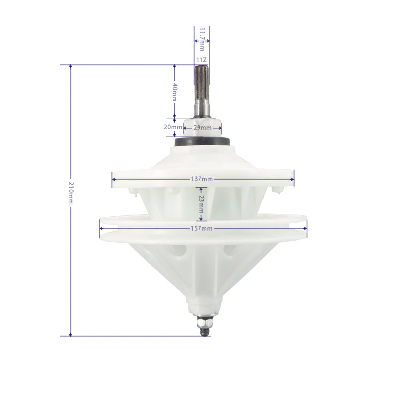 Caja de engranajes de lavadora 11Z Altura del eje 4.0cm