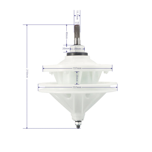 Caja de engranajes de lavadora 11Z Altura del eje 4.0cm