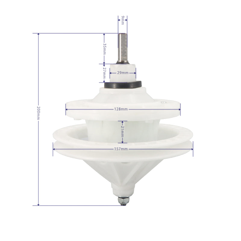 Caixa de Engrenagem da Máquina de Lavar Eixo Quadrado Altura 3,5cm Diâmetro da Polia 15,7cm