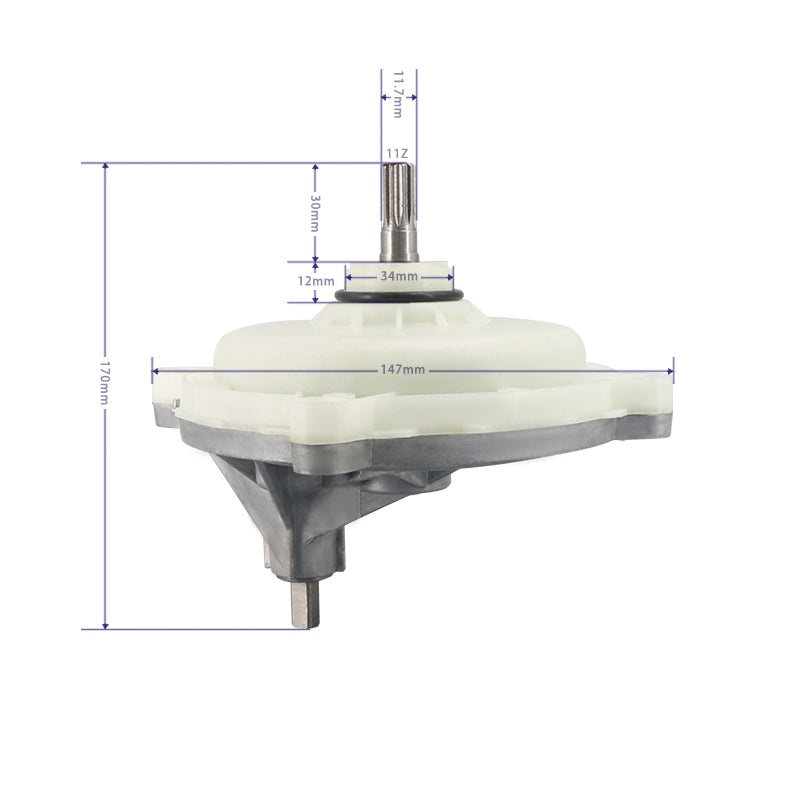 Caja de engranaje de lavadora 11 dientes altura del eje 3.0cm