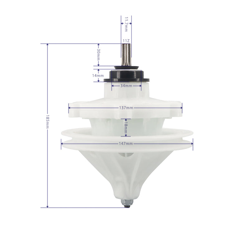 Caja de engranajes de lavadora 11Z Altura del eje 3.0cm