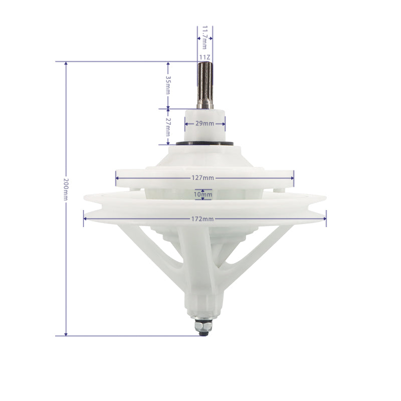 Caja de engranajes de lavadora 11Z Altura del eje 3.5cm