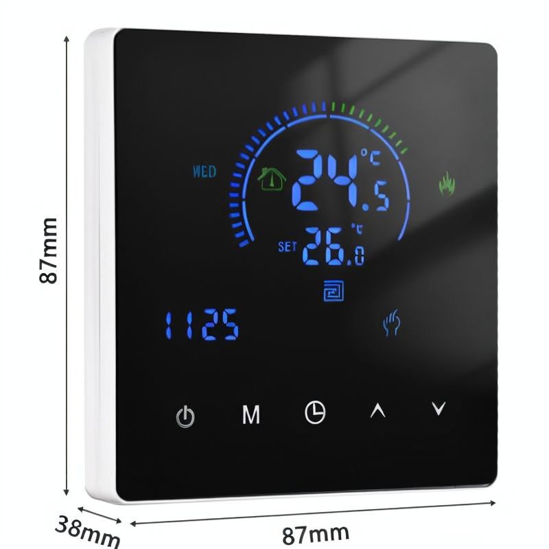 Digital Heating Thermostat, 3A 90V-240V Linkage Black