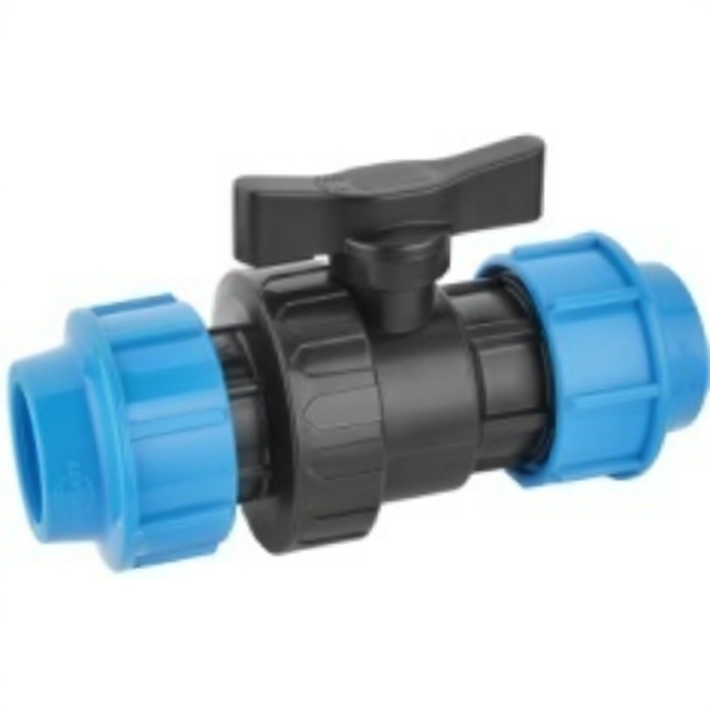 Double Nut PP Ball Valve 9001 DE20/25/32/40/50/63