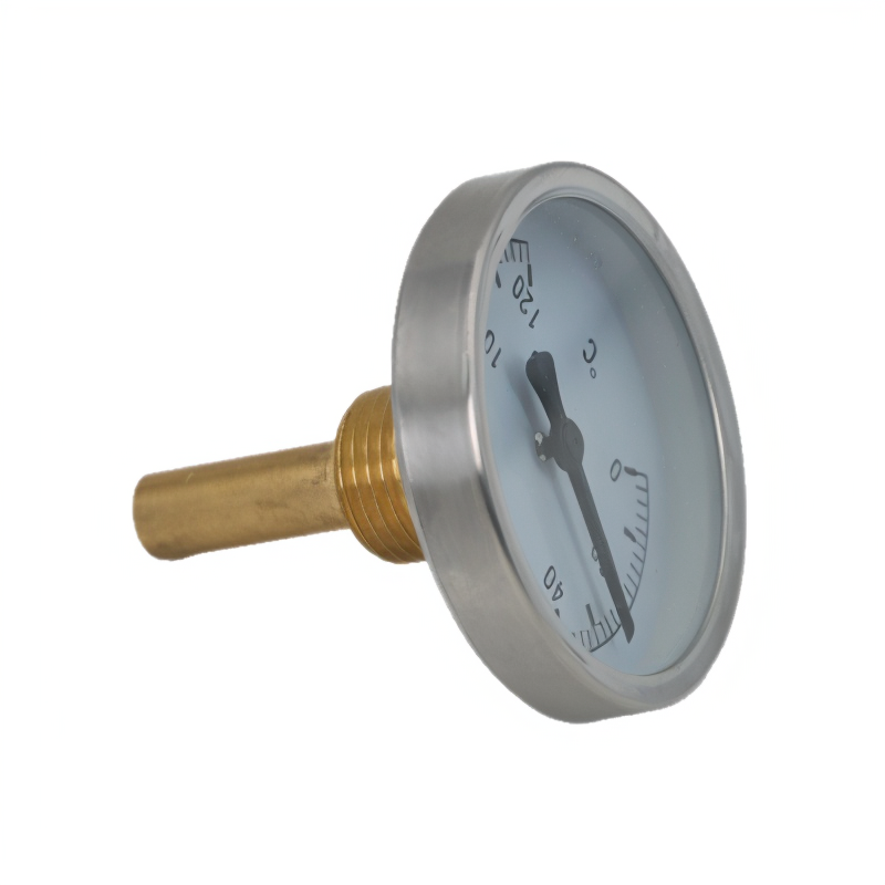 Boiler Axial Bimetallic Thermometer 0~120℃