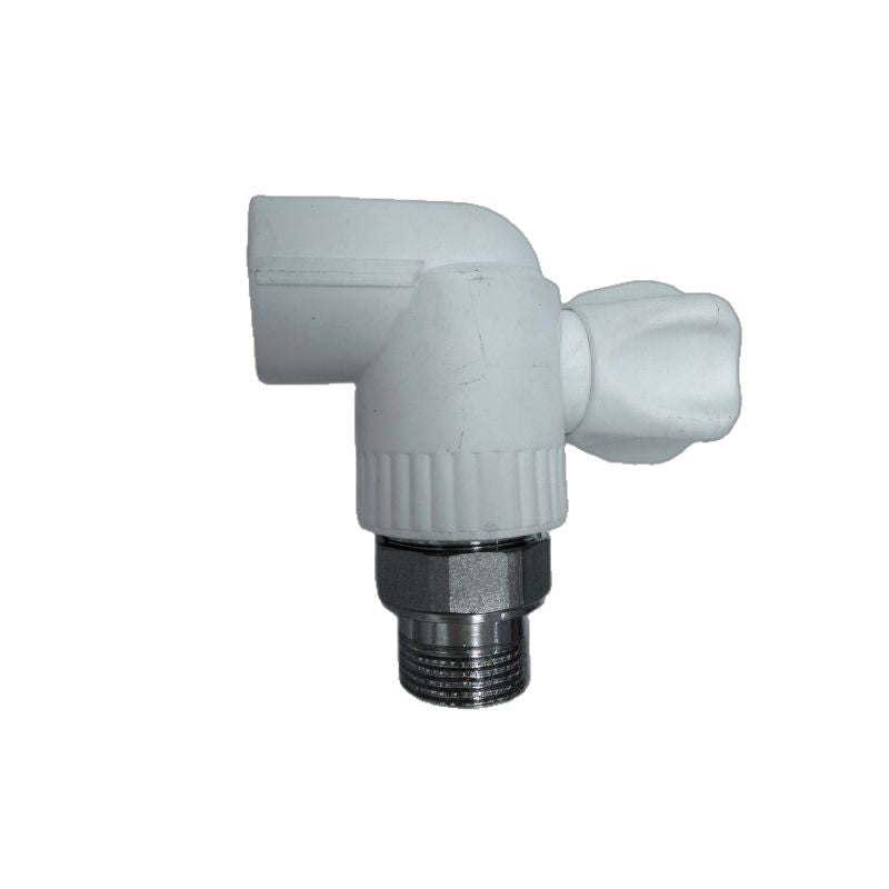 Male PPR Radiator Ball Valve Elbow DN20 90 degrees