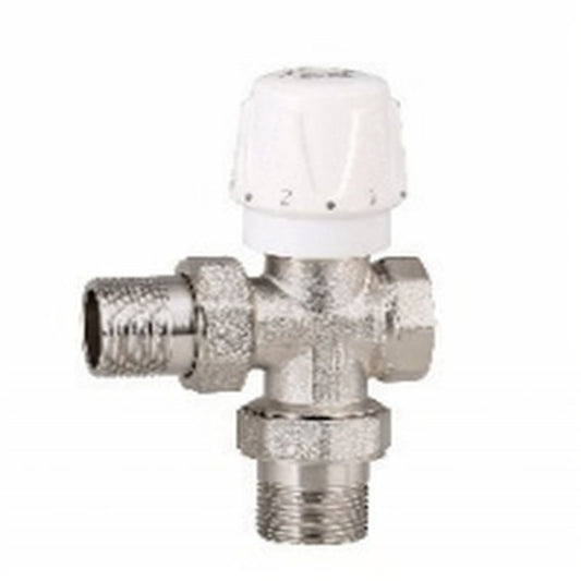 Copper Nickel Plated Three-way Manual Temperature-sensing Valve DN15 1/2'