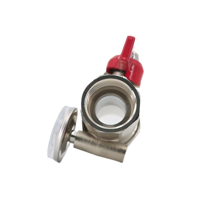 Straight Brass Ball Valve with Thermometer DN25