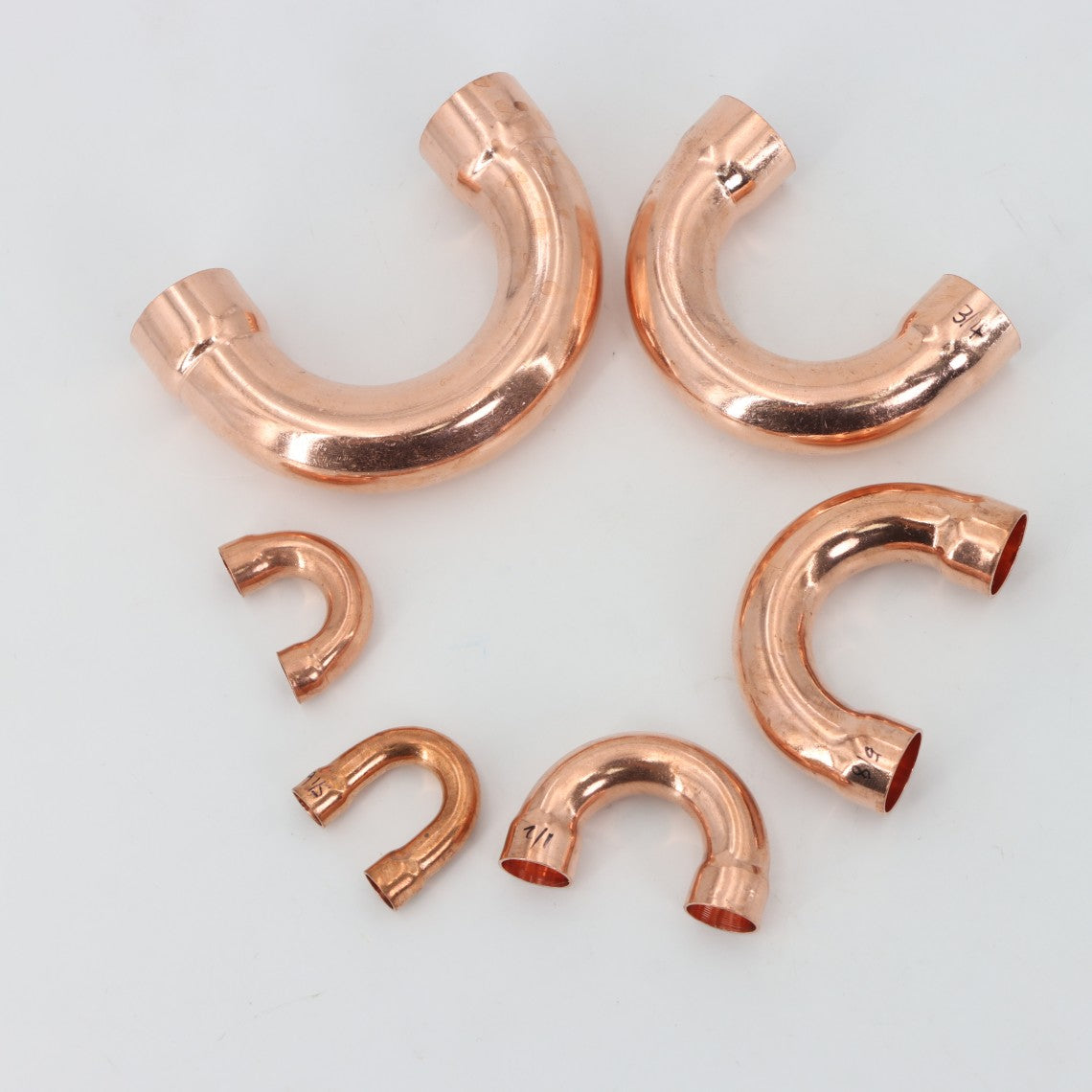 U Shape Copper Fitting 5/16~2-1/8 0.7~1.7mm Pipe Thinkness