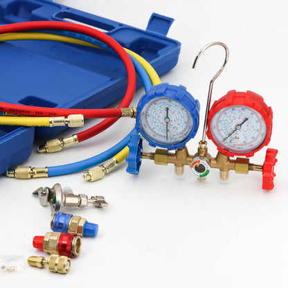 Air Conditioner Manifold Gauge Set + Hoses 1.5 m