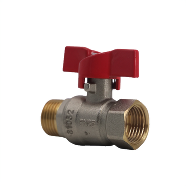 Male Thread Butterfly Handle Brass Ball Valve DN15 5