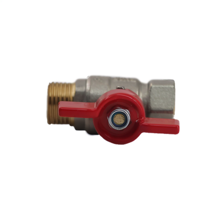 Male Thread Butterfly Handle Brass Ball Valve DN15 5