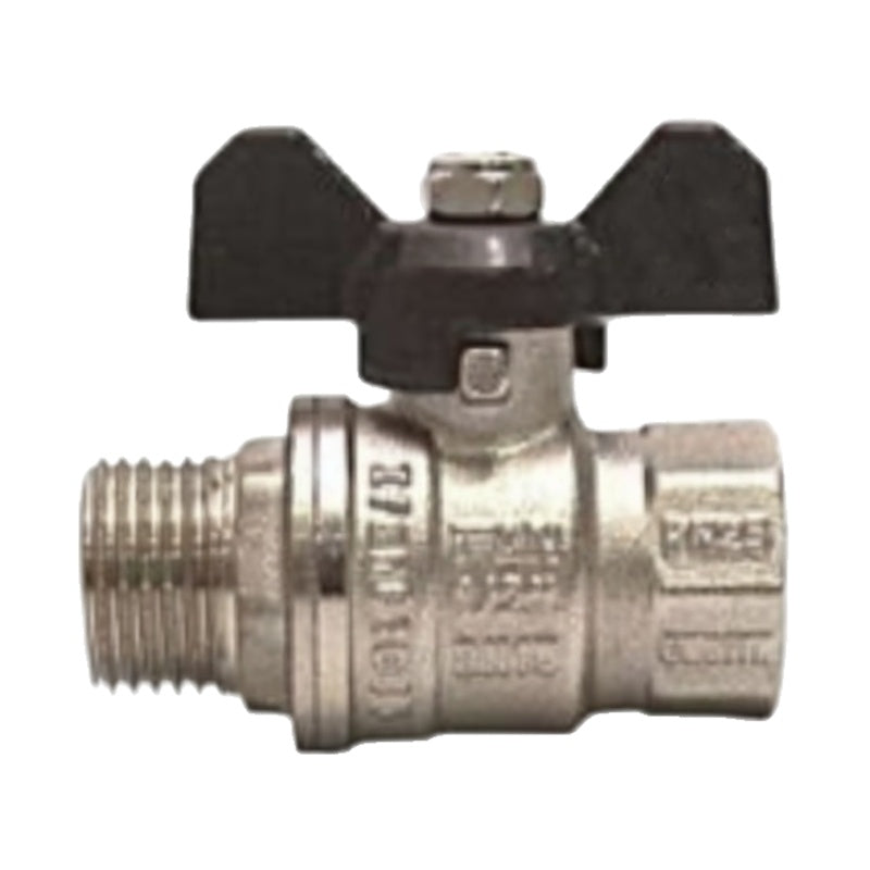 Male Ball Valve,Copper Nickel Plating DN15