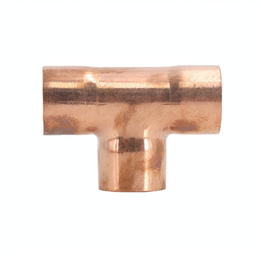 Tee Copper Fitting, 1/4~2-1/8" 0.7~1.5mm Pipe Thickness