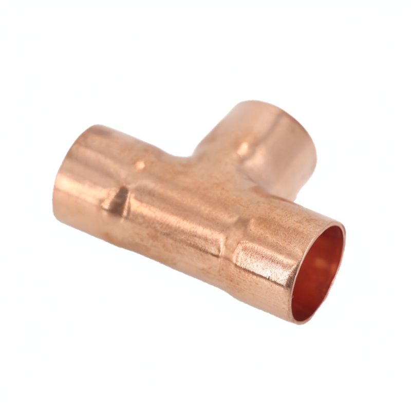 Tee Copper Fitting, 1/4~2-1/8" 0.7~1.5mm Pipe Thickness