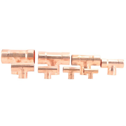 Tee Copper Fitting 1/4~2-1/8" 0.7~1.5mm Pipe Thickness